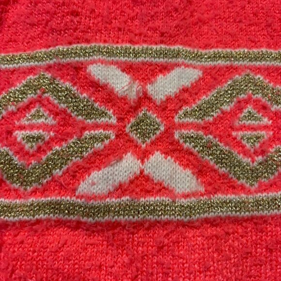 Cat & Jack Girls Red Fair Isle Knit Sweater Size M (7/8) - Picture 3 of 4